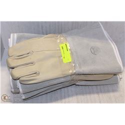 6 PAIRS  SIZE: 11 FULL-LEATHER GRAIN GAUNTLETS