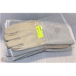 6 PAIRS  SIZE: 11 FULL-LEATHER GRAIN GAUNTLETS