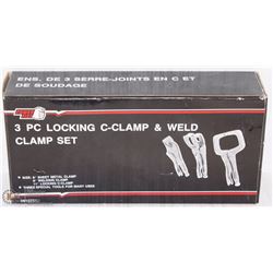 NEW 3-PIECE LOCKING C-CLAMP/WELD CLAMP SET