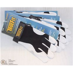 4-PAIRS TRUE-FIT TOP-GRAIN GOATSKIN PERF. GLOVES