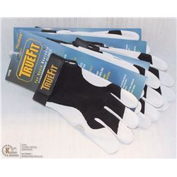 4-PAIRS TRUE-FIT TOP-GRAIN GOATSKIN PERF. GLOVES