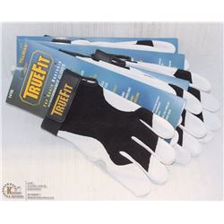 4-PAIRS TRUE-FIT TOP-GRAIN GOATSKIN PERF. GLOVES