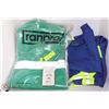 Image 1 : RANPRO GREEN 2XL RAINSUIT + TWO XL SURVEYOR VESTS