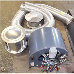 STAINLESS VENT TUBE AND 2 END CAPS WITH FAN AND