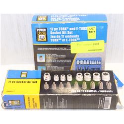 TWO NEW 17-PIECE SOCKET BIT SETS