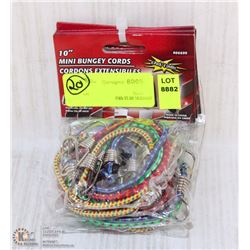 LOT OF 20 10" BUNGEE CORDS-ON CHOICE-