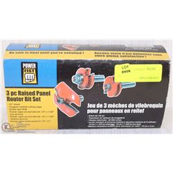 NEW POWER-FIST 3-PIECE RAISED PANEL ROUTER BIT SET