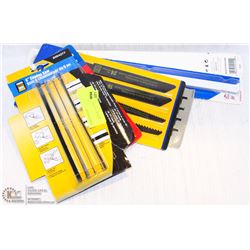 LOT OF SERRATED HACKSAW + SAWZALL BLADES