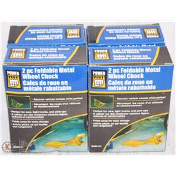 LOT OF 6 NEW POWER-FIST FOLDABLE METAL WHEEL CHOCK