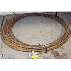 50-75' REEL 5/8" SEWER SNAKE CABLE