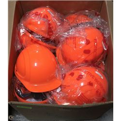 FULL BOX OF NEW CONSTRUCTION HARDHATS W/ LINERS