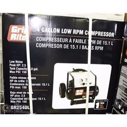 GRIP RITE 4 GALLON AIR COMPRESSOR LOW RPM