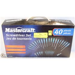 NEW 40PC MASTERCRAFT SCREWDRIVER SET.