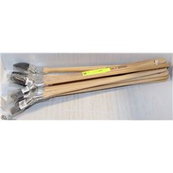 LOT OF 10- 15" WOOD HANDLE BRUSHES W/ANGLE 1" HEAD