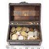 Image 1 : TREASURE BOX FULL OF WORLD COINS.