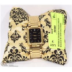 BENRUS DIAMOND MANS DRESS WATCH W/ NEW BATTERY.