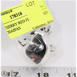 AMBER CHERRY RED FIRE RING SIZE 7 FROM CHAIPAS