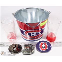 MONTREAL CANADIENS ICE BUCKET WITH 2 NEW