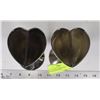 Image 2 : SET OF HEART SHAPED GOBLETS (2 MAKES HEART SHAPE)