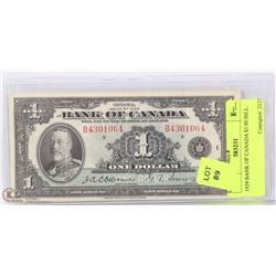 1935 BANK OF CANADA $1.00 BILL.