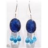 Image 1 : 6) 14K WHITE GOLD SAPPHIRE AND BLUE TOPAZ EARRINGS