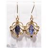 Image 1 : 7) 14K YELLOW GOLD TANZANITE EARRINGS