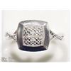 Image 1 : 9) STERLING SILVER DIAMOND RING