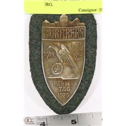 GERMAN NAZI 1929 SLEEVE BADGE NURNBERG.