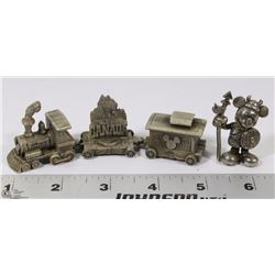 4 PC COLLECTION OF PEWTER DISNEY & MICKEY MOUSE