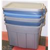 Image 1 : SET OF 4 RUBBERMAID ROUGHNECK STORAGE