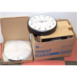 LOT OF 5 BATES WALL CLOCKS & 1 CITY OF EDMONTON