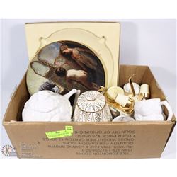 FLAT WITH TEA POT SET & LARGE COLLECTOR PLATE