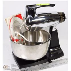 VINTAGE CHROME SUNBEAM MIXMASTER . WORKS