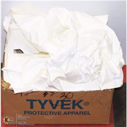 BOX OF DISPOSABLE JACKETS SIZE UNKNOWN