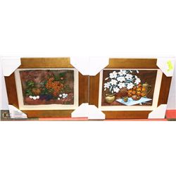 SET OF 2 ARTWORK 3D STYLE FRAMED