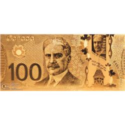 12) 24K GOLD FOIL $100 CANADIAN BILL