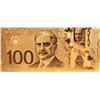 Image 1 : 12) 24K GOLD FOIL $100 CANADIAN BILL
