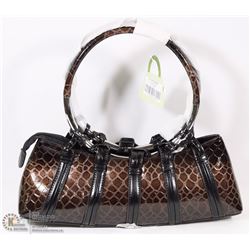 SNAKESKIN STYLE PURSE ON CHOICE: BROWN