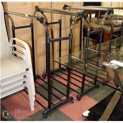 3 ROLLING CLOTHING RACKS