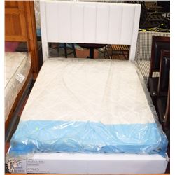 SHOWHOME WHITE LEATHERETTE DOUBLE SIZE BEDFRAME