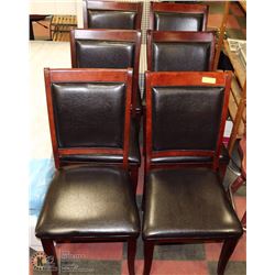 GROUP OF 6 LEATHERETTE AND CHERRY WOOD SIDECHAIRS