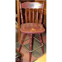 SWIVEL WOOD  BAR STOOL