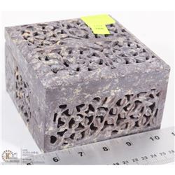 HANDCRAFTED IN INDIA SANDSTONE TRINKET BOX