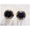 Image 1 : 23) 14K YELLOW GOLD BLACK DIAMOND STUD EARRINGS