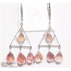 24) 14K WHITE GOLD TOURMALINE EARRINGS