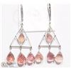 Image 1 : 24) 14K WHITE GOLD TOURMALINE EARRINGS