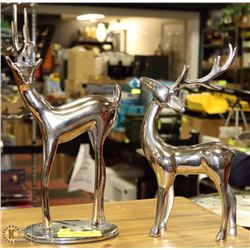 2 CHROME SHOWHOME REINDEER DECOR