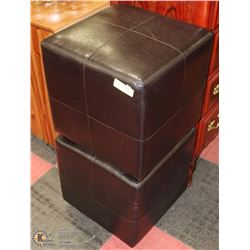 2 BLACK CUBE OTTOMANS