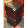 Image 1 : 2 BLACK CUBE OTTOMANS
