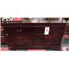 Image 1 : NEW DARK WOOD 6 DRAWER DRESSER- SIDE DAMAGE